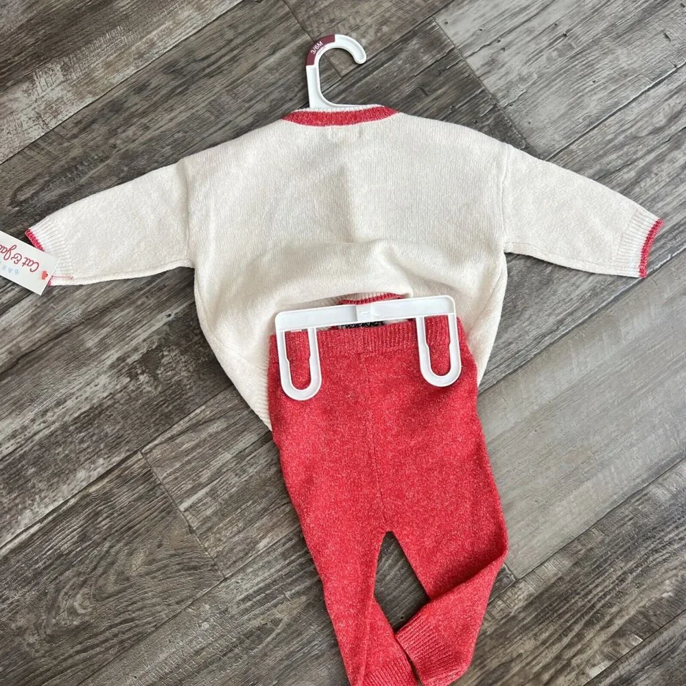 Baby Reindeer Sweater Set - Cat & Jack™Cream  Size 3-6 Months Baby Girl Baby Boy